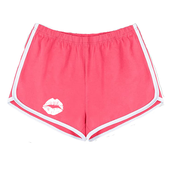 KISS MY LIPS BOOTY SHORTS (WATERMELON RED)